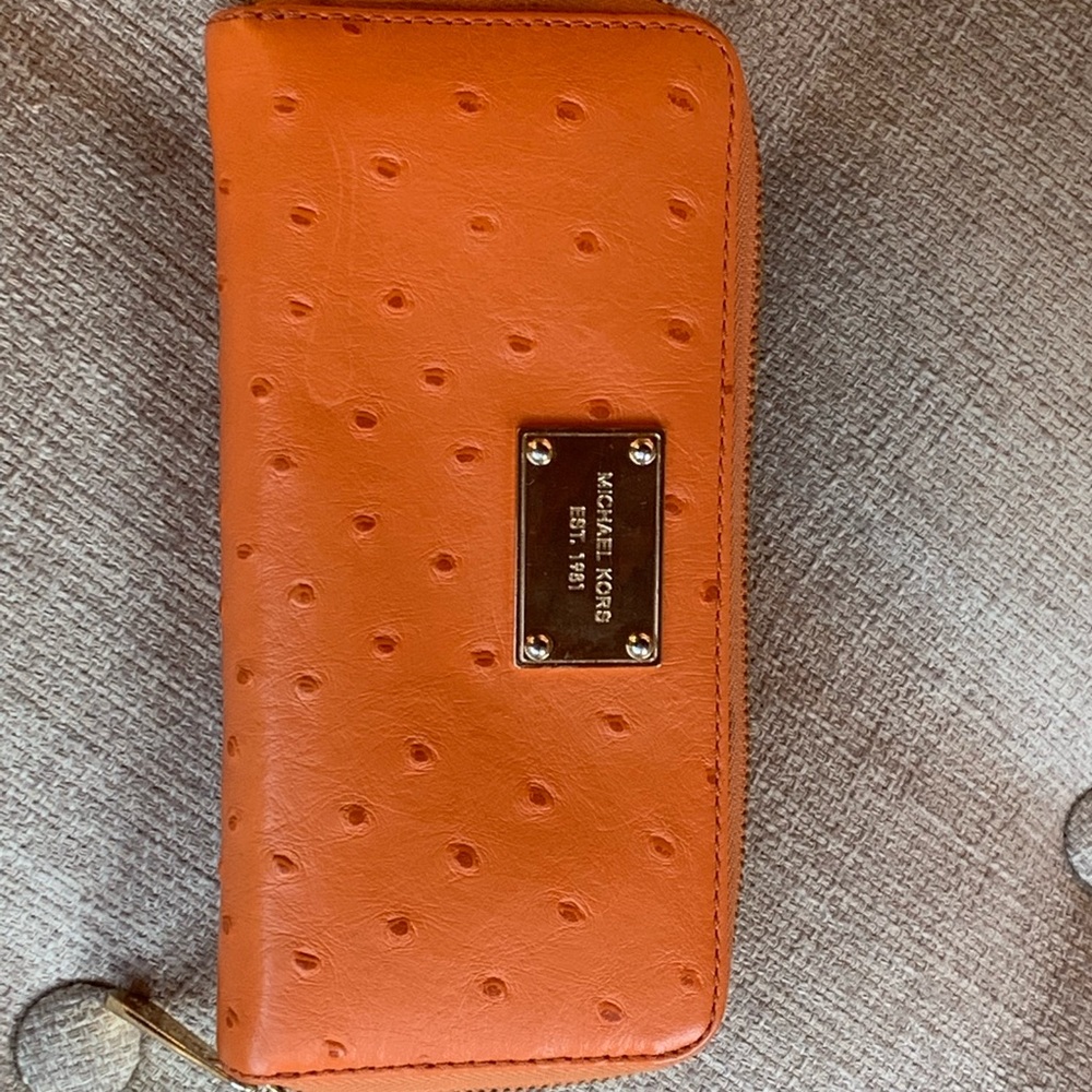 Michael Kors Faux Croc ZIP Around Wallet